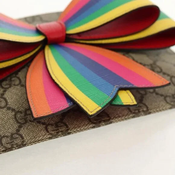 GUCCI GG Supreme Accessory Pouch PVC Beige 457233 Auth 148206V - Picture 9 of 15